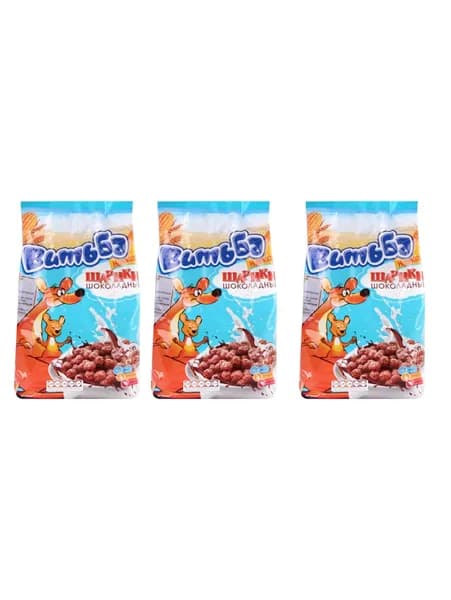 Витьба Сухой завтрак Шарики кукурузные, шоколадные, 250 г, 3 шт