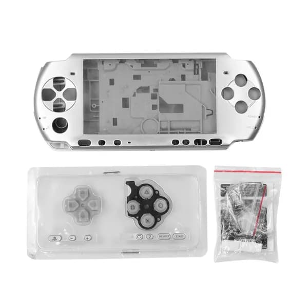 Сменный корпус для PSP3000 из поликарбоната, серебристый
