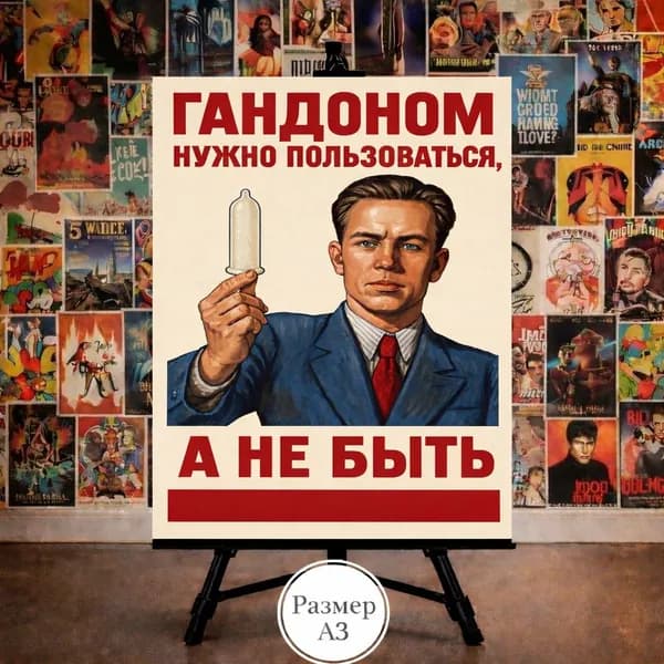 Постер плакат СССР Контрацептив