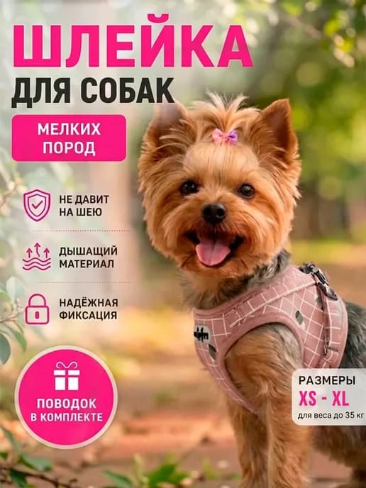 Шлейка для собак мелких средних пород и кошек анатомическая