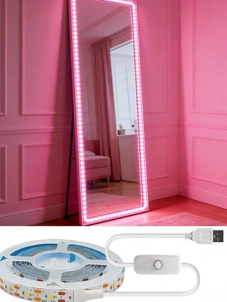 Светодиодная лента, IP20, Розовый, 1 шт
