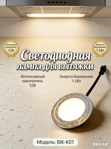 Светодиодная лампа 12 В для вытяжки; подходит для кухни