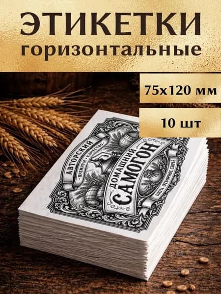 Этикетки на бутылку Элитный самогон домашний 120х75