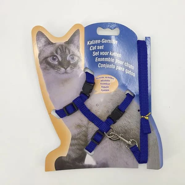 Шлейка с поводком для кошек, котят, собак мелких пород и кроликов, регулируемая, прогулочная, цветная
