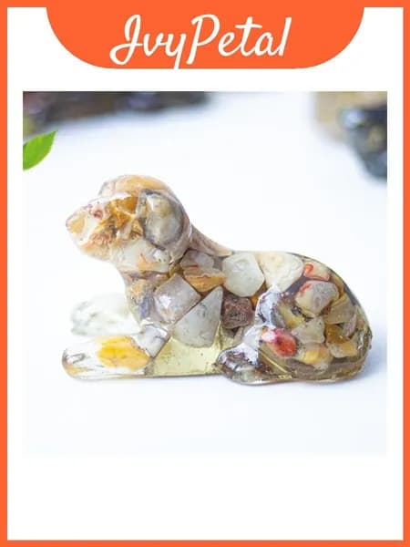 орнамент для собаки из красного Jasper из смолы с современным дизайном для подарка и декорации стиль м