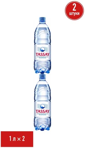 Вода питьевая Tassay негазированная 1 л, набор: 2 штуки