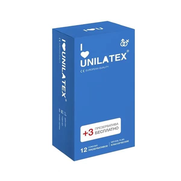 Презервативы "UNILATEX Natural Plain" классические №12+3