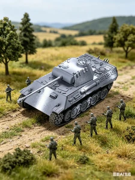 Модель немецкого танка Пантера времен Второй мировой войны в масштабе 1:72, высокоточная имитация, сборная модель военной техники.