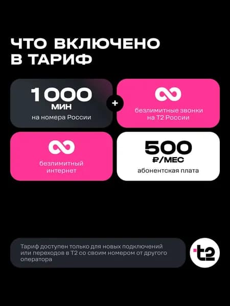 Sim-карта t2 для Республики Татарстан, тариф М