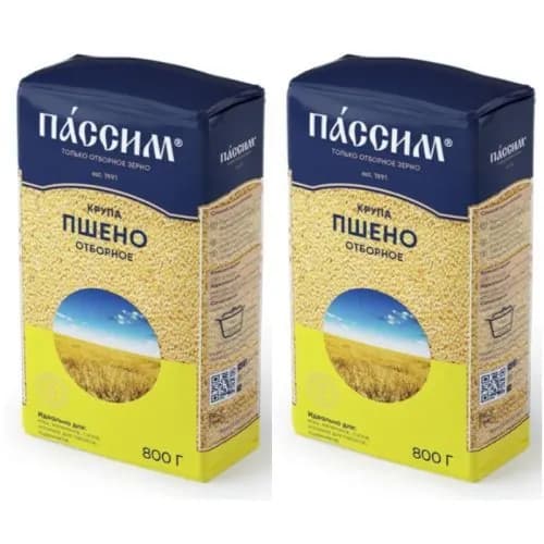 Пассим Пшено отборное, шлифованное, 800 г, 2шт