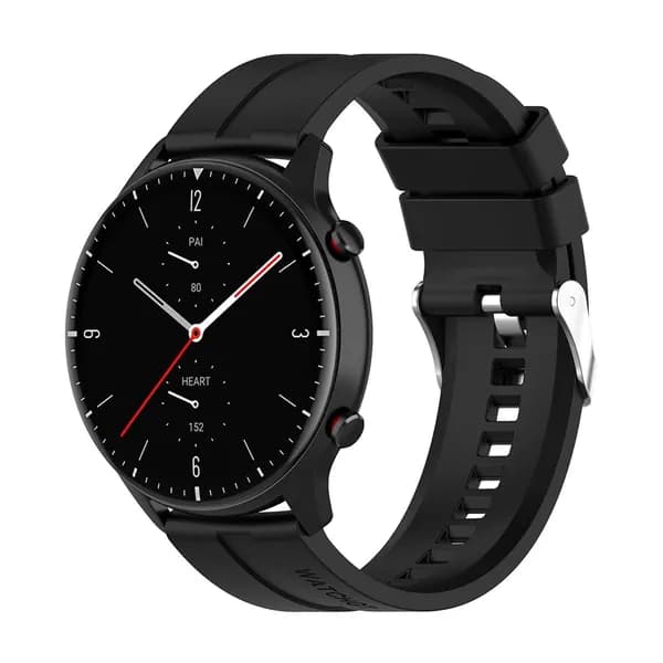 Ремешок для часов Amazfit GTR 2 и GTR 2e, силиконовый, ширина 22 мм, чёрный
