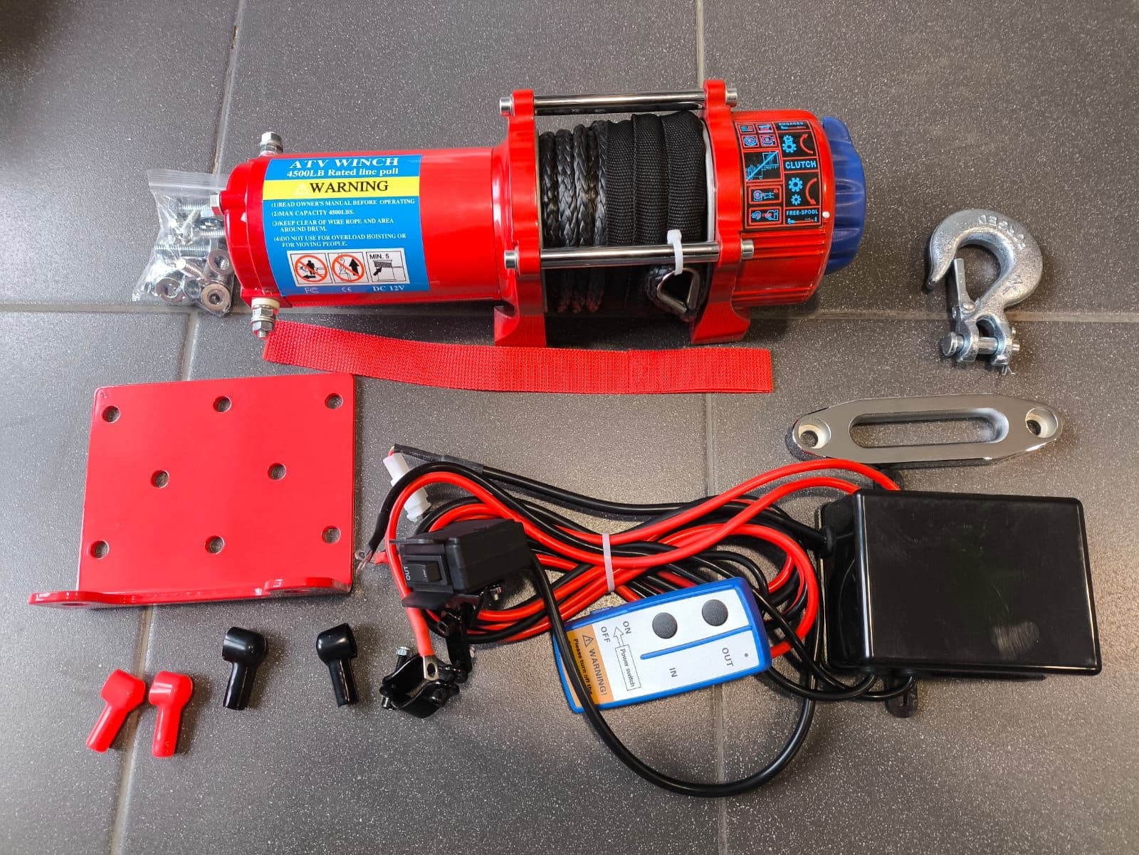 Лебедка 4500lbs / 2041кг 12v кевларовый трос