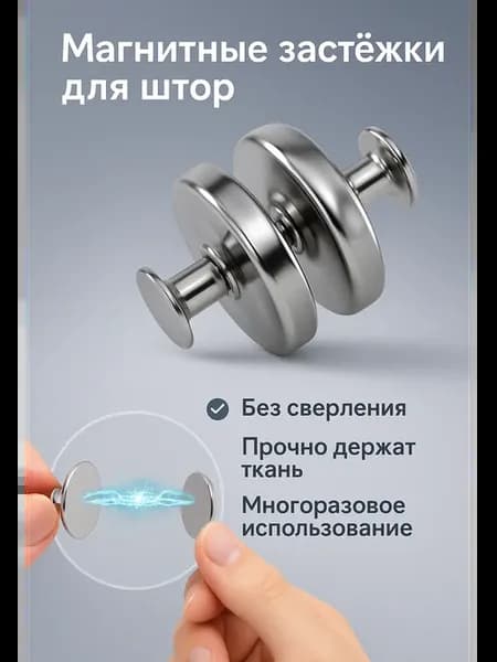 Магнитные застёжки кнопки для штор,соединитель клипсы
