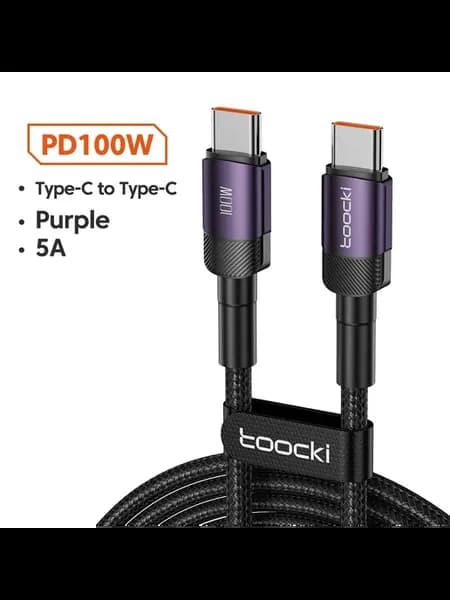 Кабель Type-C to Type-C Tooocki 100W, фиолетовый, 1m