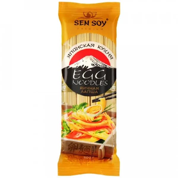 Лапша SENSOY Премиум яичная EGG NOODLE 300г