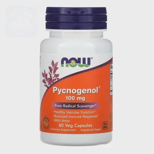 NOW Foods, Pycnogenol 100 мг, 60 вегетарианских капсул