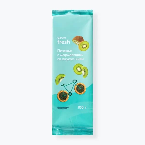 Печенье сдобное с мармеладом со вкусом киви 100 г, Ozon fresh