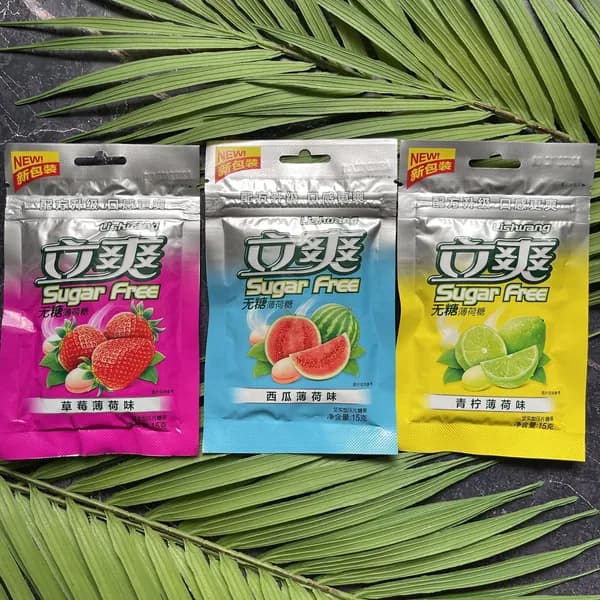 Конфеты освежающие БЕЗ САХАРА Lishuang Sugar Free (3 пачки х 15гр)