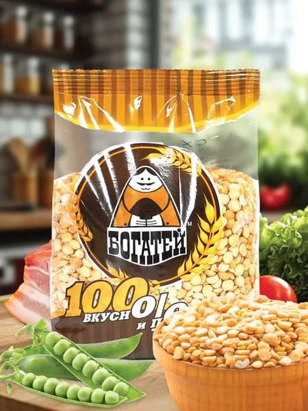 Горох колотый БОГАТЕЙ, 700 г крупа