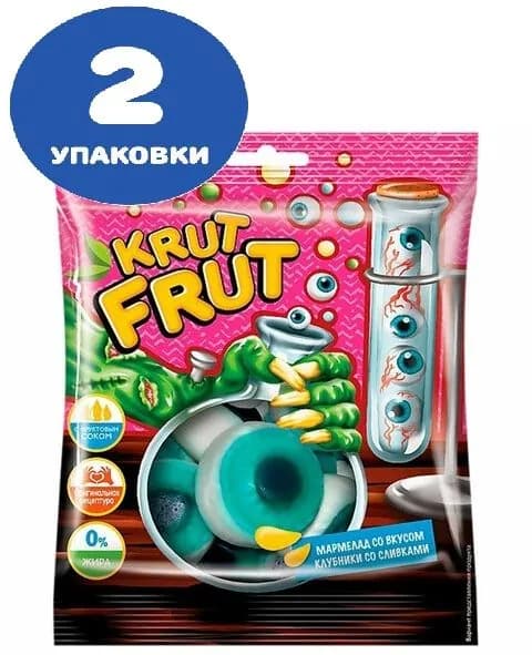 Мармелад жевательный "Глаз" со вкусом клубники со сливками, 70 г (2 упаковки)