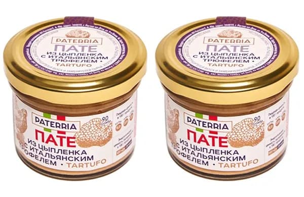 Пате PATERRIA из цыпленка с итальянским трюфелем tartufo 90г*2штуки