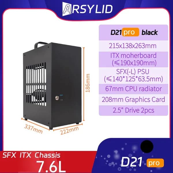 Компьютерный корпус D21pro, черный матовый