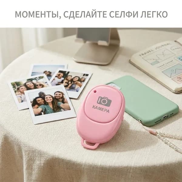 Bluetooth-кнопка для фото, розовый