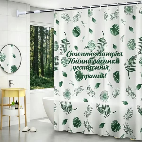 Штора для ванной высота 180 см, ширина 80 см.