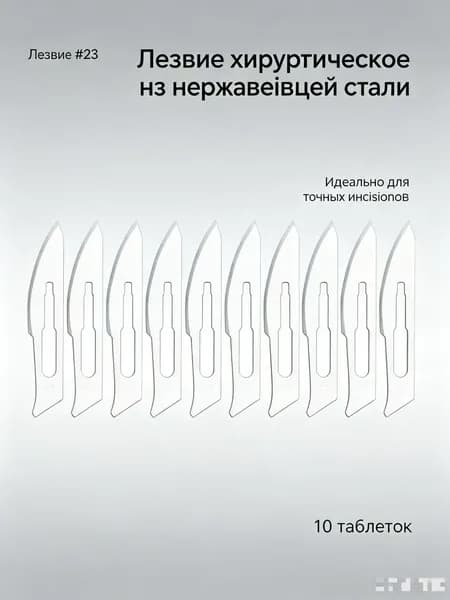 Хирургическое лезвие № 23 *10 шт.; используется для учебы или работы