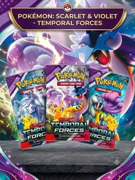 Pokemon TCG карты коллекционные, 3 случайных бустера Покемон Scarlet & Violet Temportal Forces (на английском языке), прокси