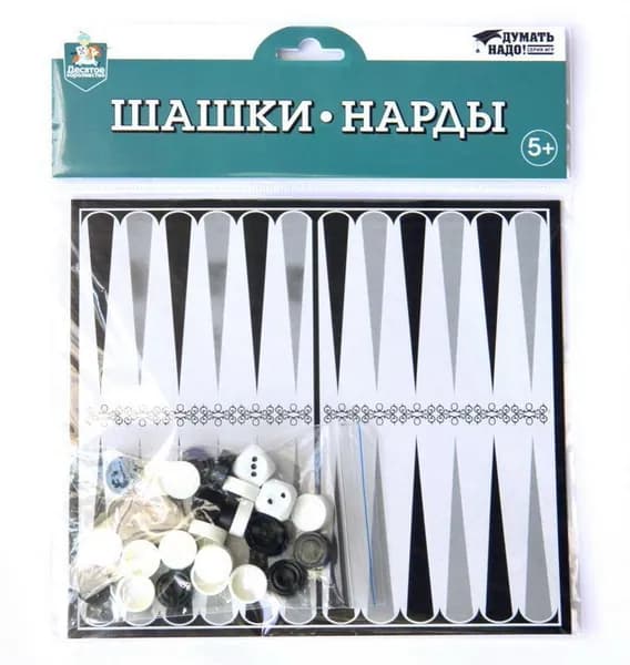 Игра 2в1 "Шашки-Нарды" европодвес