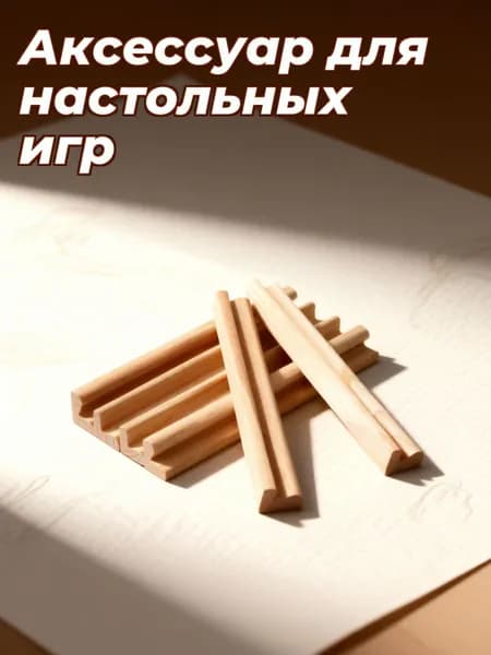 Набор из 6 деревянных бежевых подставок для домино и букв, для игры и творчества