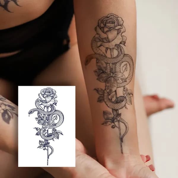 Tattoo'шки Временные тату БЕЗ ПЛЕНКИ (темнеют через 24 часа) 11*18см