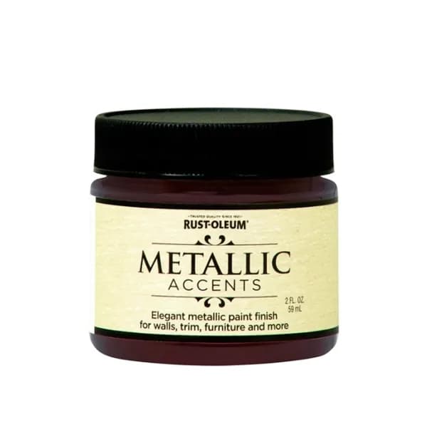 Краска металлик Rust-Oleum Metallic Accents, краска для мебели, краска для стен и потолка, перламутровая краска, акриловая (водная), быстросохнущая, Гранатовый, 56,7 гр, 59 мл