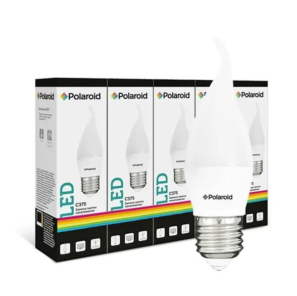 Светодиодная лампа Polaroid 220V C37S 8W 6500K E27 650lm (5 шт.)