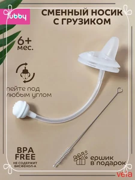 Сменный носик для поильника детского, соска для поильника lubby(прозрачный)