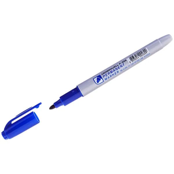 Перманентный маркер Crown Multi Marker Slim P-505, пулевидный наконечник, 2 мм, синий 207898 (1 шт)