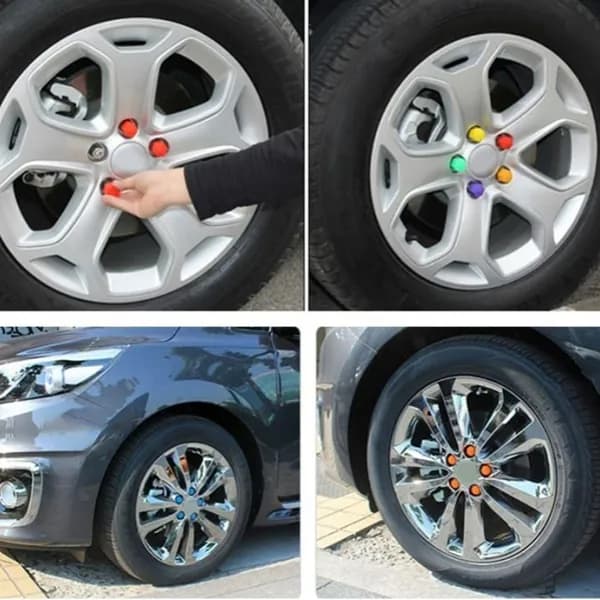 Силиконовые защитные крышки для гаек колес автомобиля 20 шт синие, внутр. диаметр 17 мм
