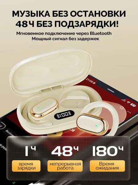 GYRNEX Наушники беспроводные с микрофоном AKG N200, Bluetooth, 6.3 мм, бежевый