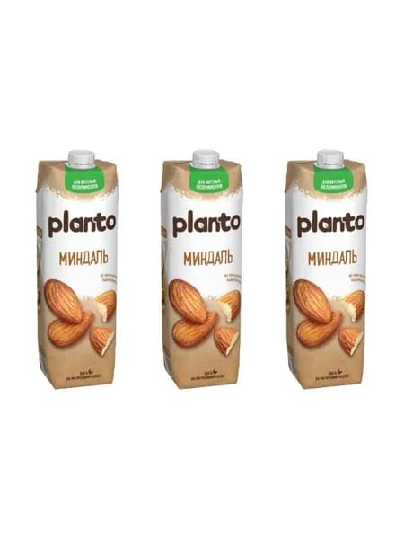 Planto Напиток растительный миндальный 1,2%, 1л, 3 шт