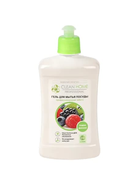Средство для мытья посуды Clean Home гель Ягодная фантазия, аромат ягод, экологичное, 500 мл