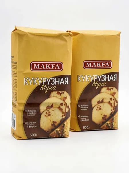 Кукурузная мука Makfa, 2 шт по 500 г