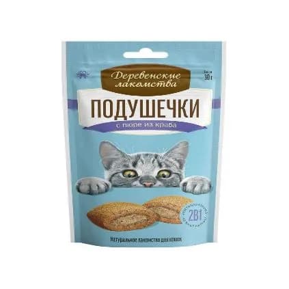 Лакомство для кошек подушечки с пюре из краба 30 г