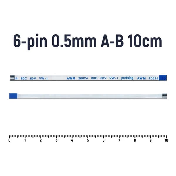 FFC Шлейф кнопки включения для ноутбука Asus G75VW G75VX PU450CD PU451JF PU451LD 6-pin Шаг 0.5mm Длина 10cm Обратный A-B AWM 20624 80C 60V VW-1