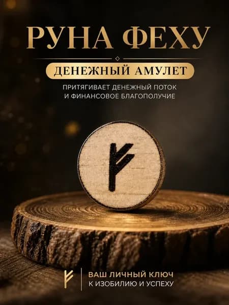 Руна Феху амулет денежный талисман на удачу