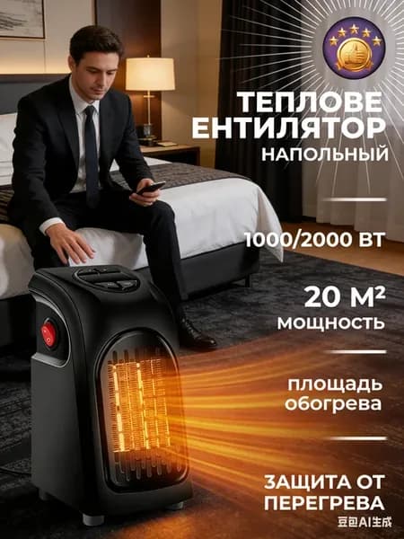 Экономный тепловентилятор с терморегулятором, быстрый нагрев