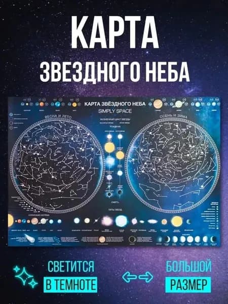 Карта звездного неба светящаяся настенная Simply Space