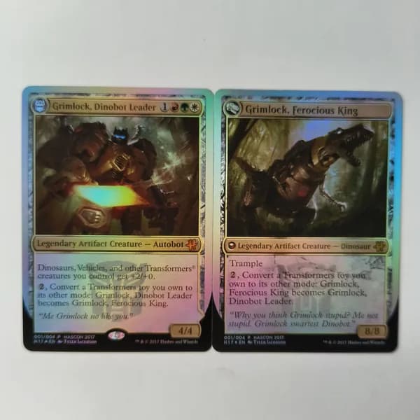 Портативные карты MTG Настройка и прокси высококачественной фольги Гримлок, лидер диноботов