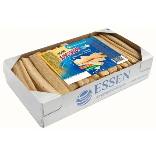 Essen/ Трубочки Снек хрустящие со вкусом сгущенного молока, 400 г //