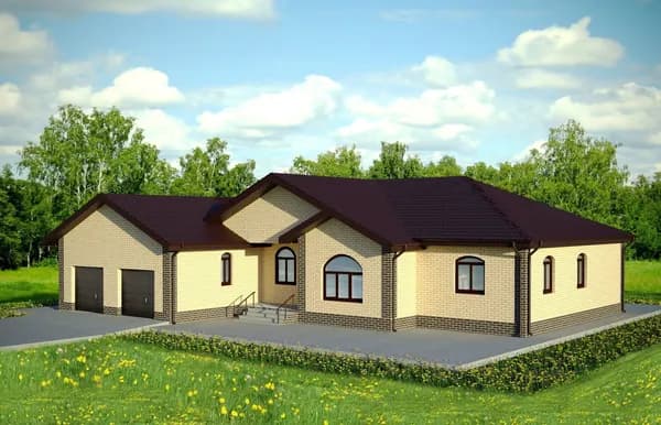 213,02 м2 - Проект для ипотеки и строительства дома 11-0056 (21,44*17,8 м, керамический блок 380 мм, облицовочный кирпич)